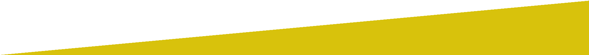 A close up of a yellow triangle on a white background.