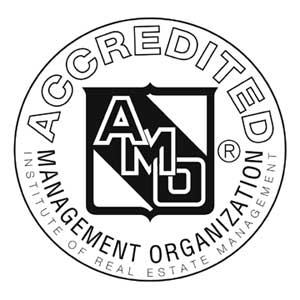 The logo for the accredited management organization institute of real estate management