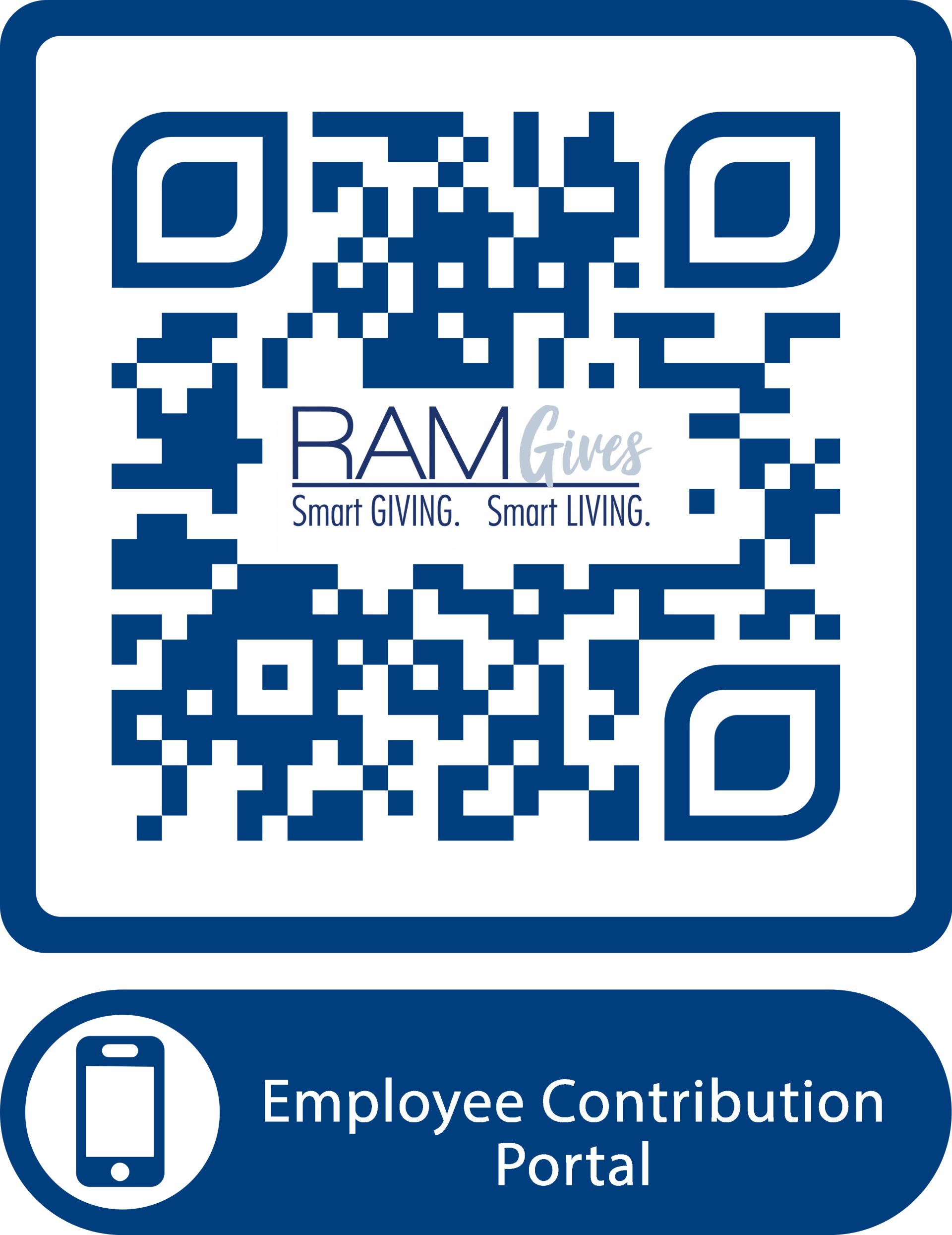 A qr code for the employee contribution portal