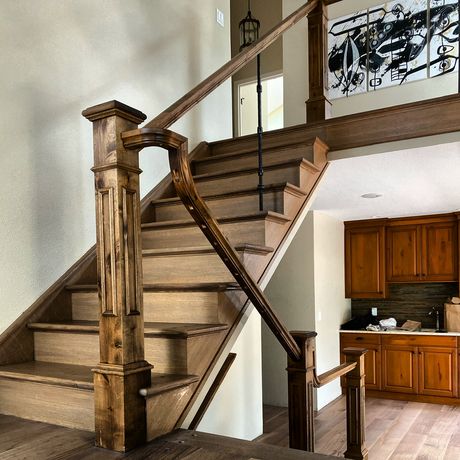 Custom made wood stairs colorado