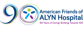 The logo for the american friends of alyn hospital