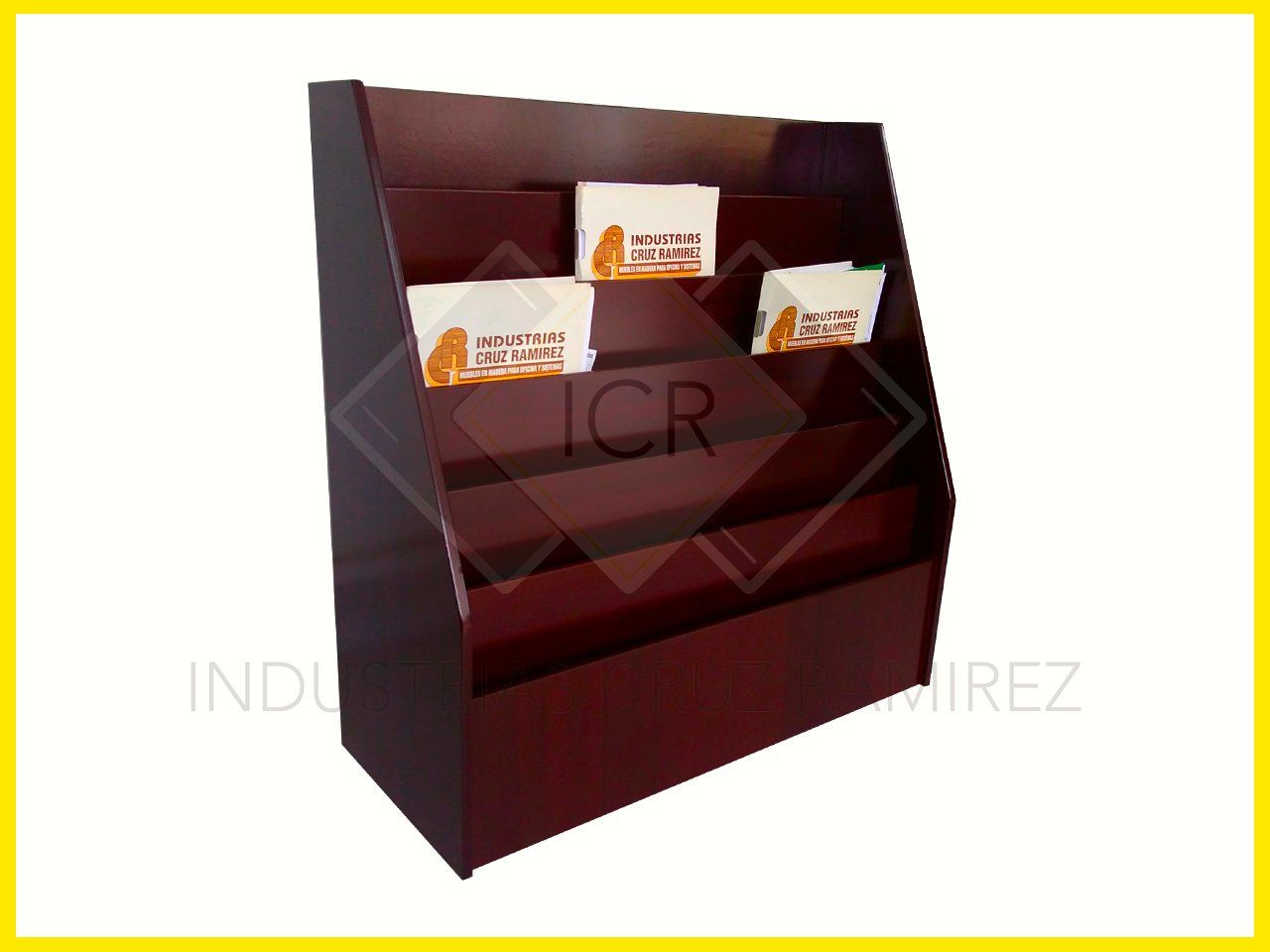 revistero-folletos-oficina-madera-mueble-especial-sobremedida-publicidad