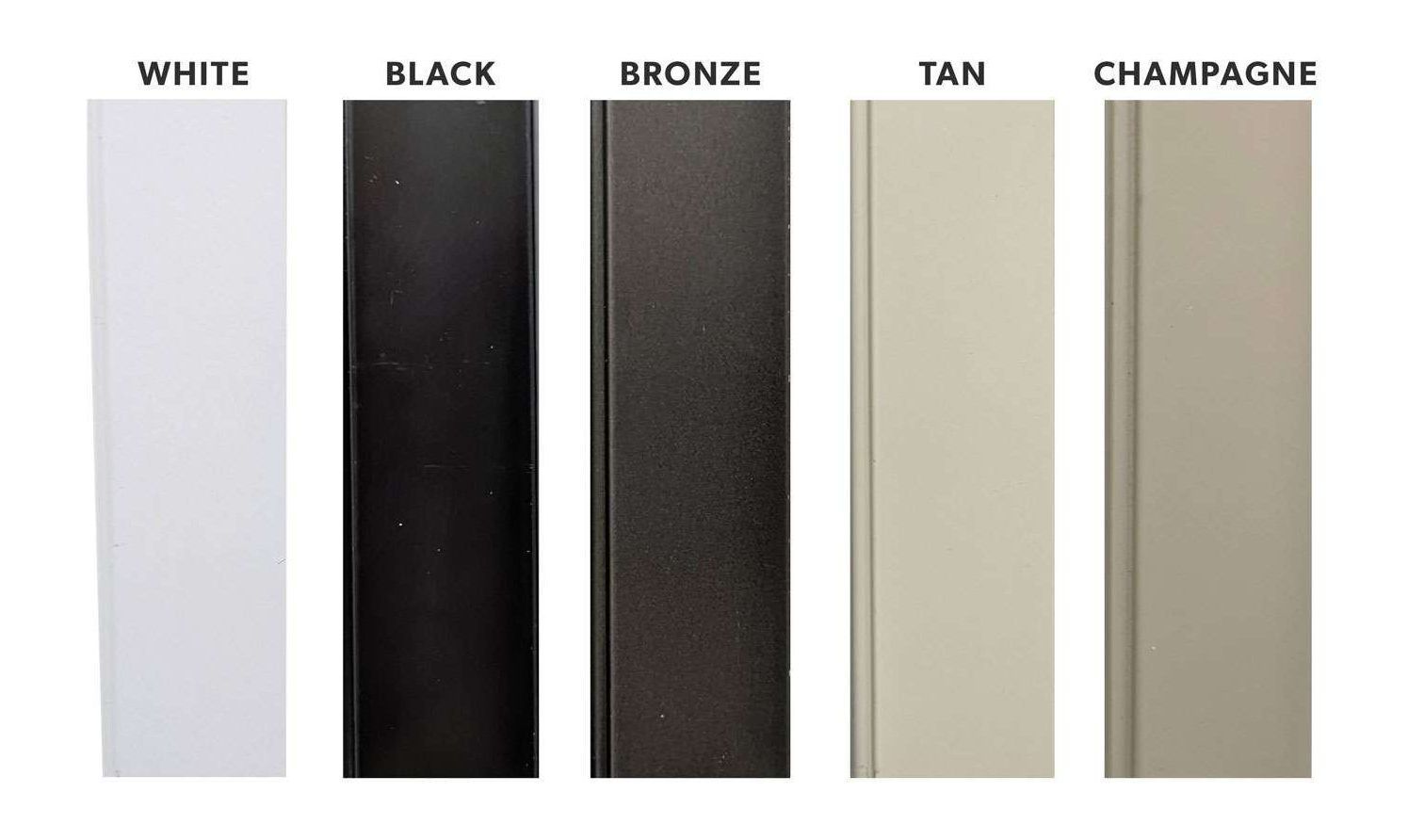 A white , black , bronze , tan , and champagne door