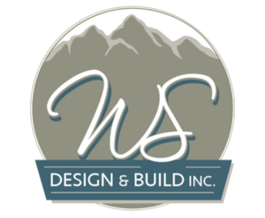 A logo for ns design and build inc.