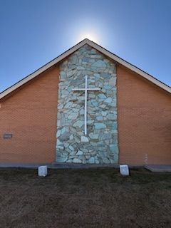 The Sanctuary cross, outside the building.