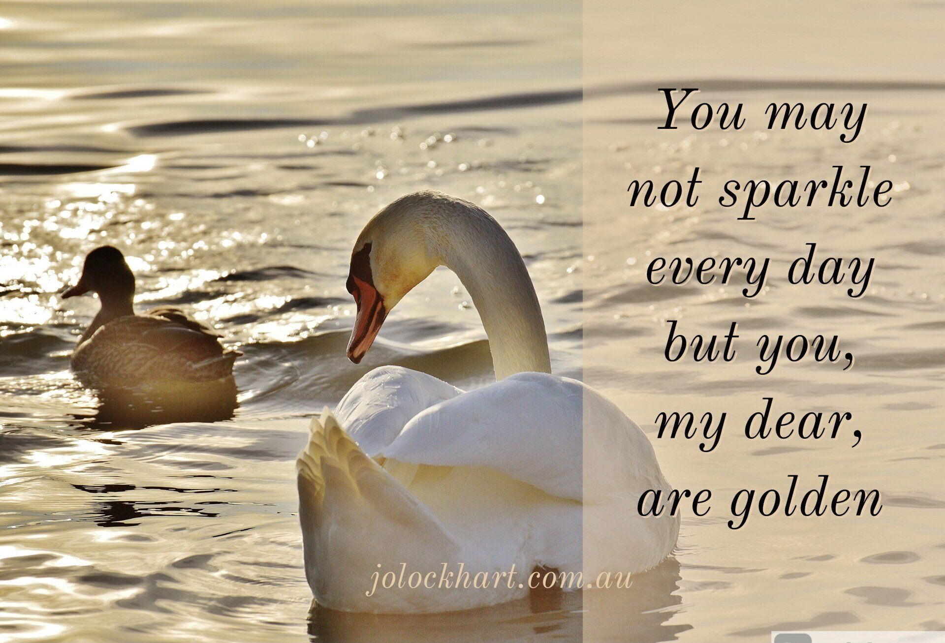 You may not sparkle every day, but you, my dear, are golden.