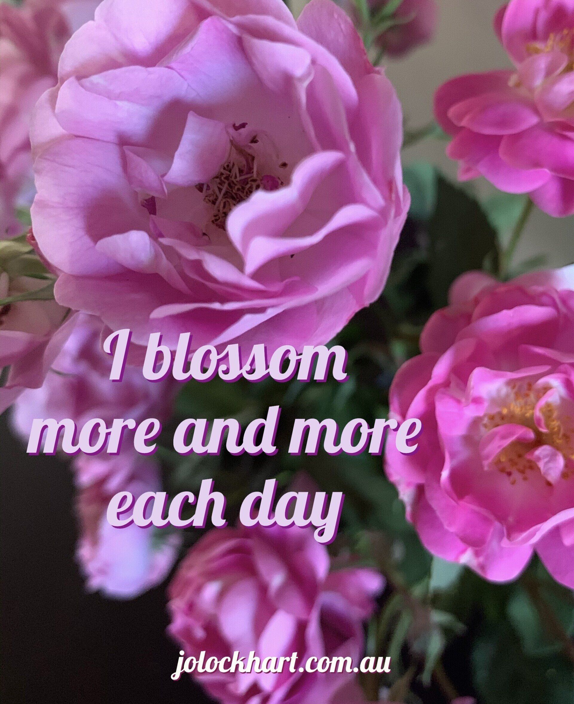 I blossom more and more each day