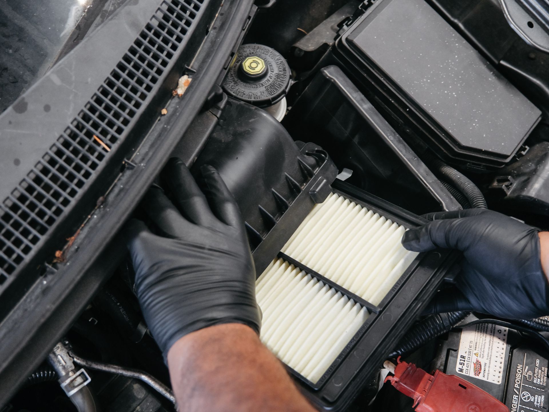 Engine air filter replacement to improve airflow and engine performance