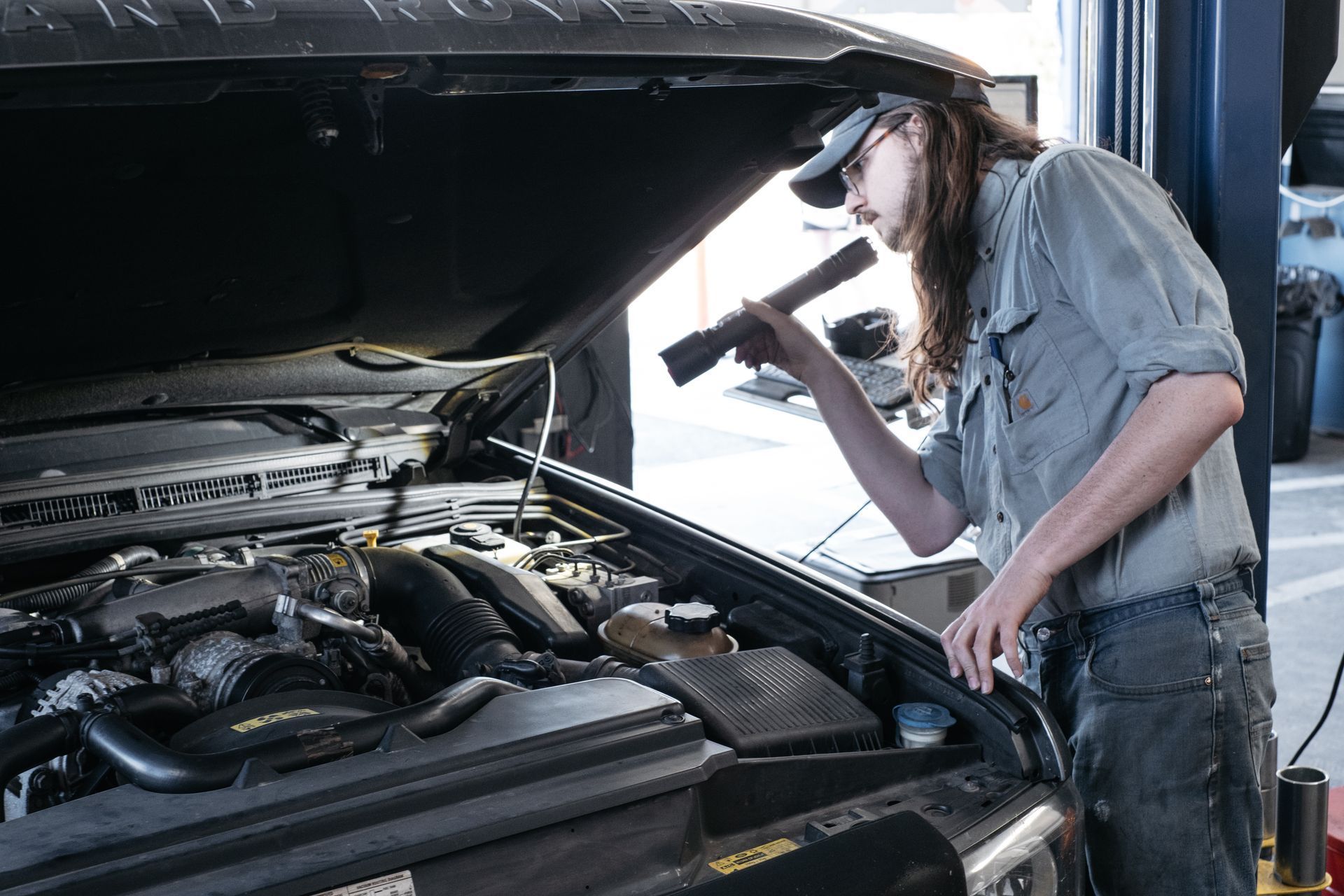 Vehicle smog check inspection at San Juan Auto Smog in Fair Oaks