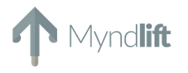 A logo for a company called myndlift with an arrow pointing up.