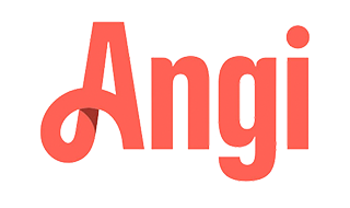 The word angi is written in red on a white background