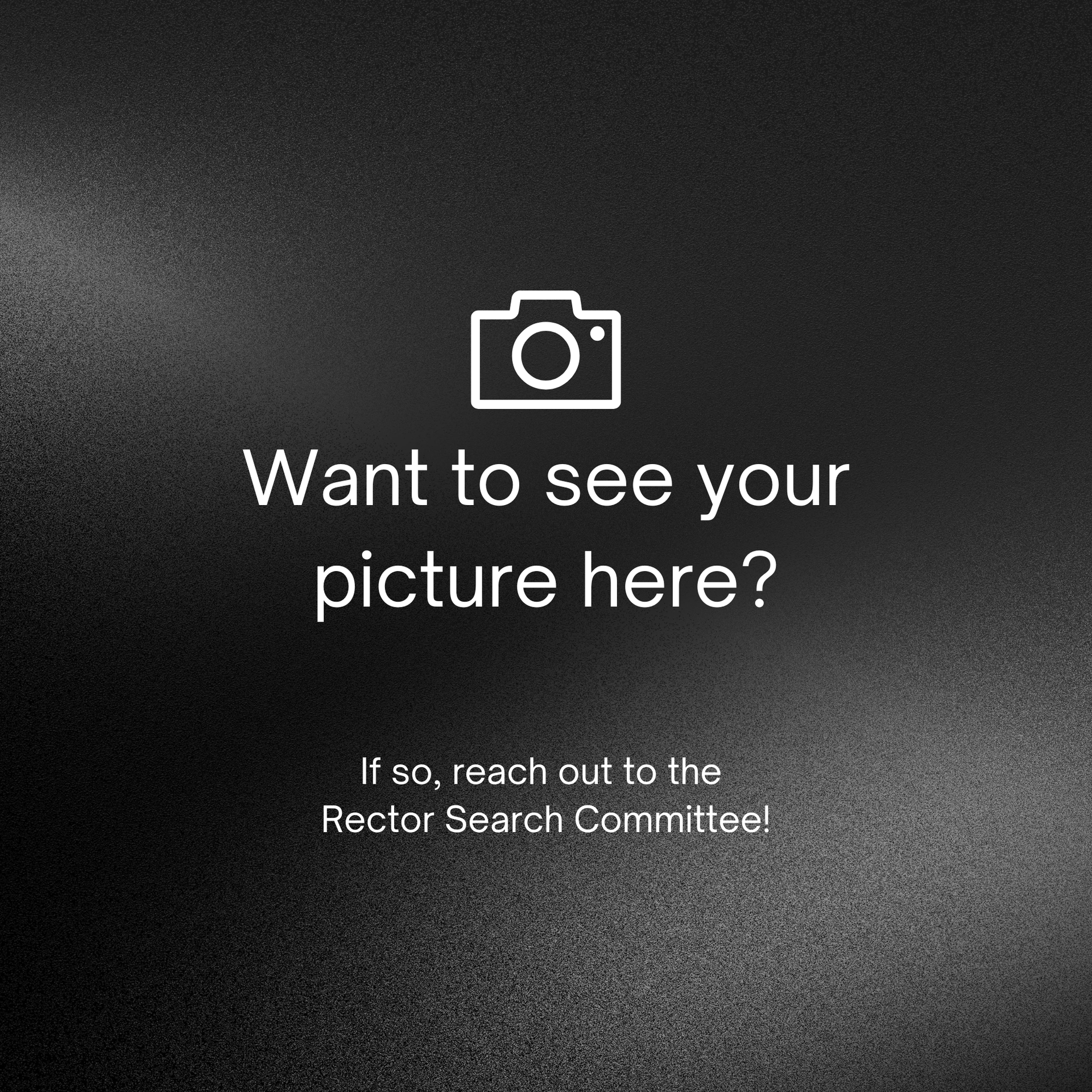 Black background with camera icon, text 