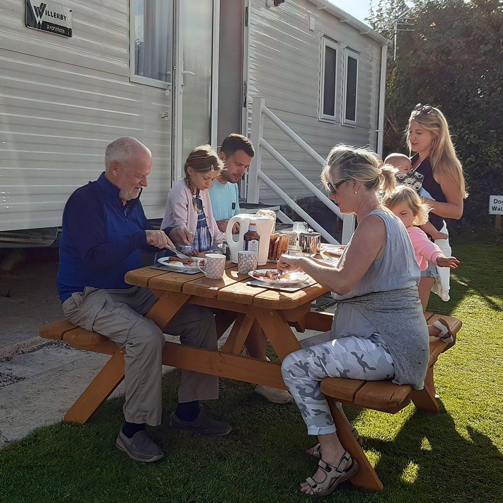 Enjoy dining al fresco at your Static Holiday Home