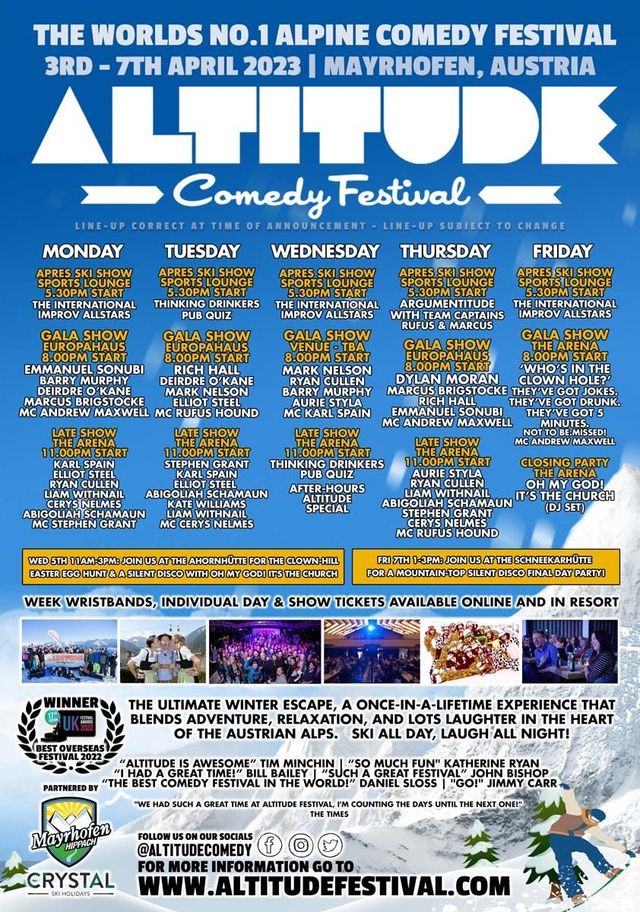 Altitude Comedy Festival 2023 programme