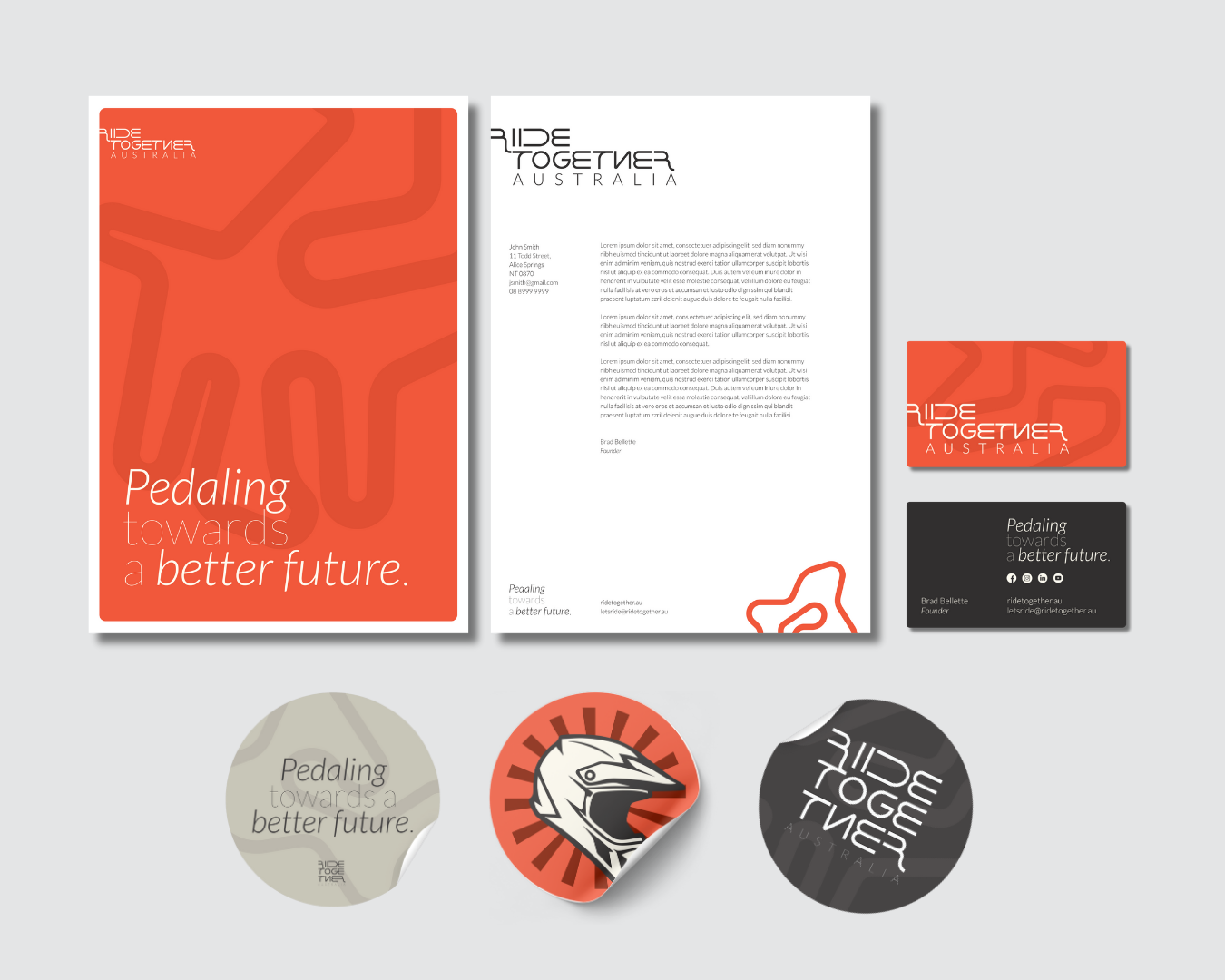 Red logo with white text: 