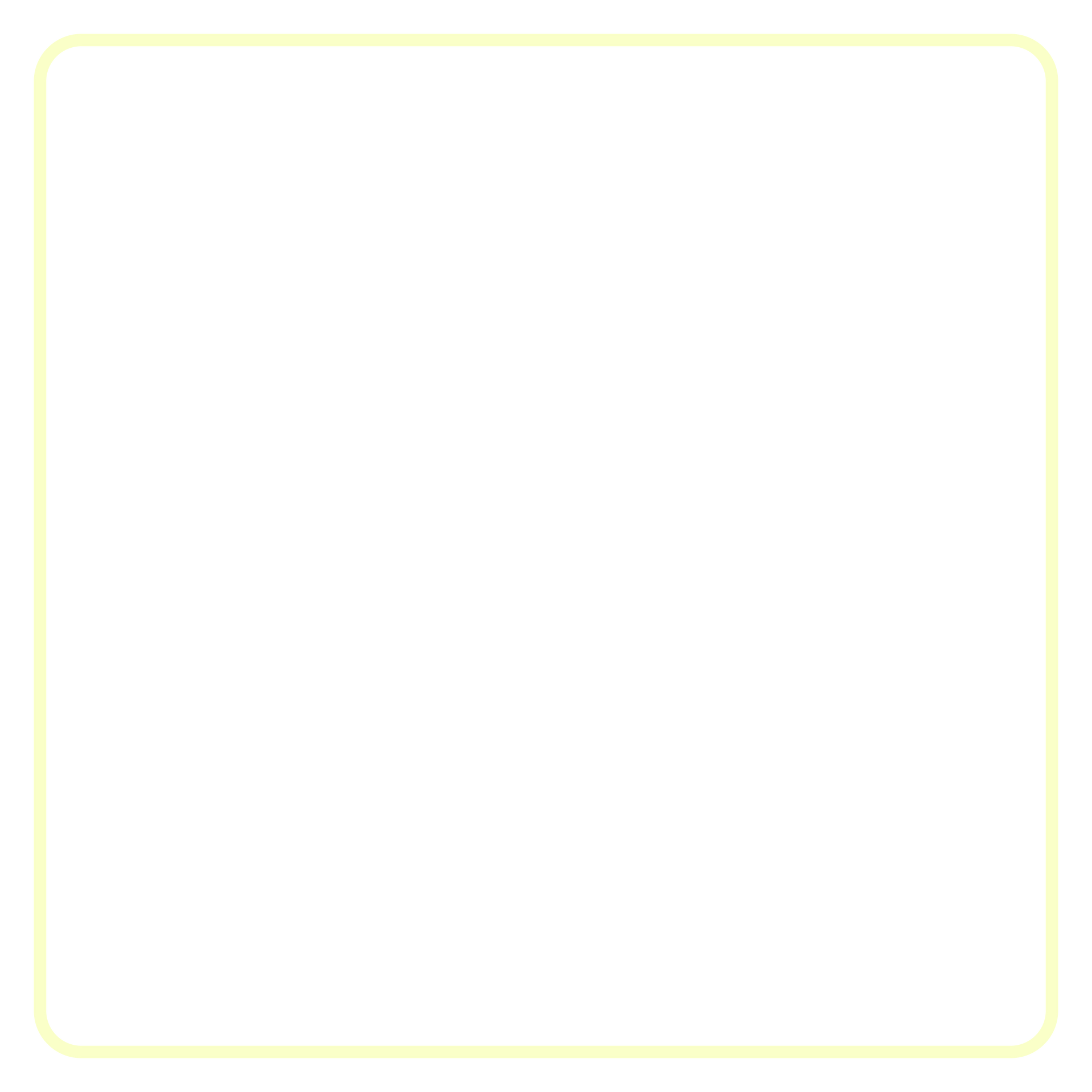 A white square with a yellow border on a white background.