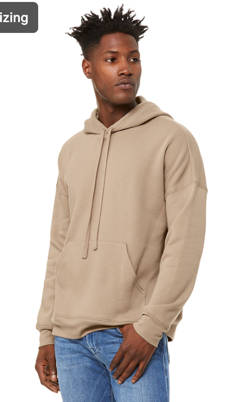 Tan Text Hoodie - Adult