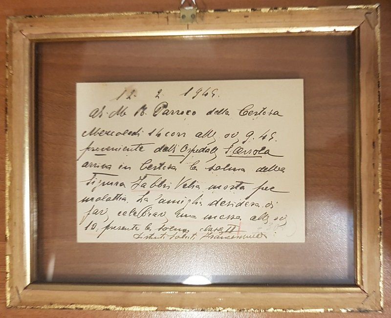 Biglietto incorniciato