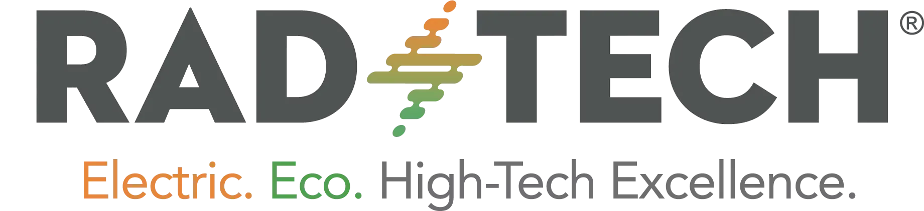 RAD-TECH logo with a stylized lightning bolt. Below, text reads: 