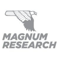 Logo of Magnum Research, featuring a stylized eagle and text.