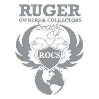 Gray Ruger Owners & Collectors Society logo with eagle, shield, and globe.