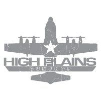 Gray distressed logo: airplane silhouette with star, 