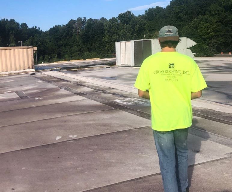 Roof Maintenance Inspection on a Commercial Flat Roo | Cross Roofing Inc | Meridian, MS