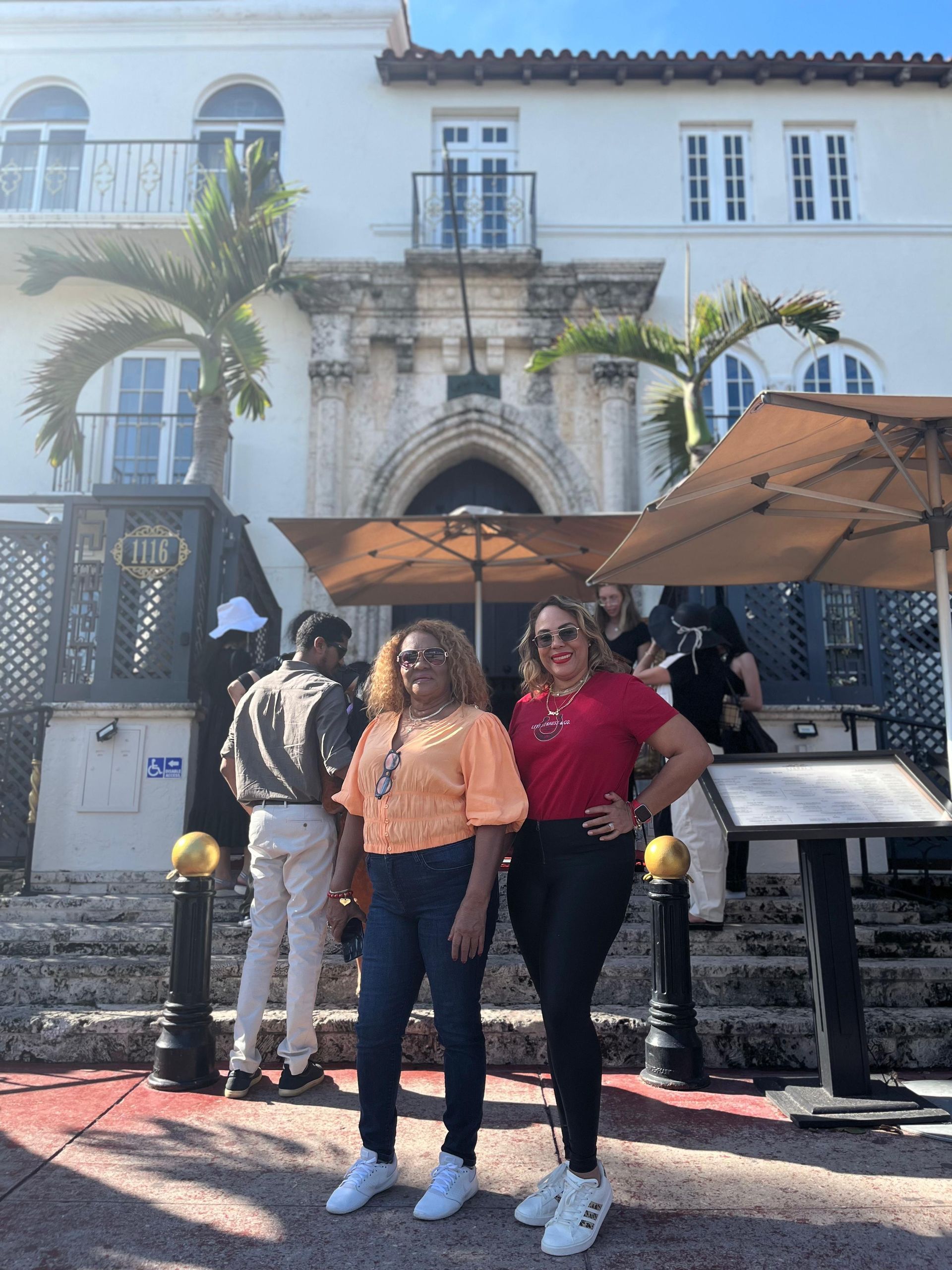 Front view of the historic Versace Mansion in South Beach.