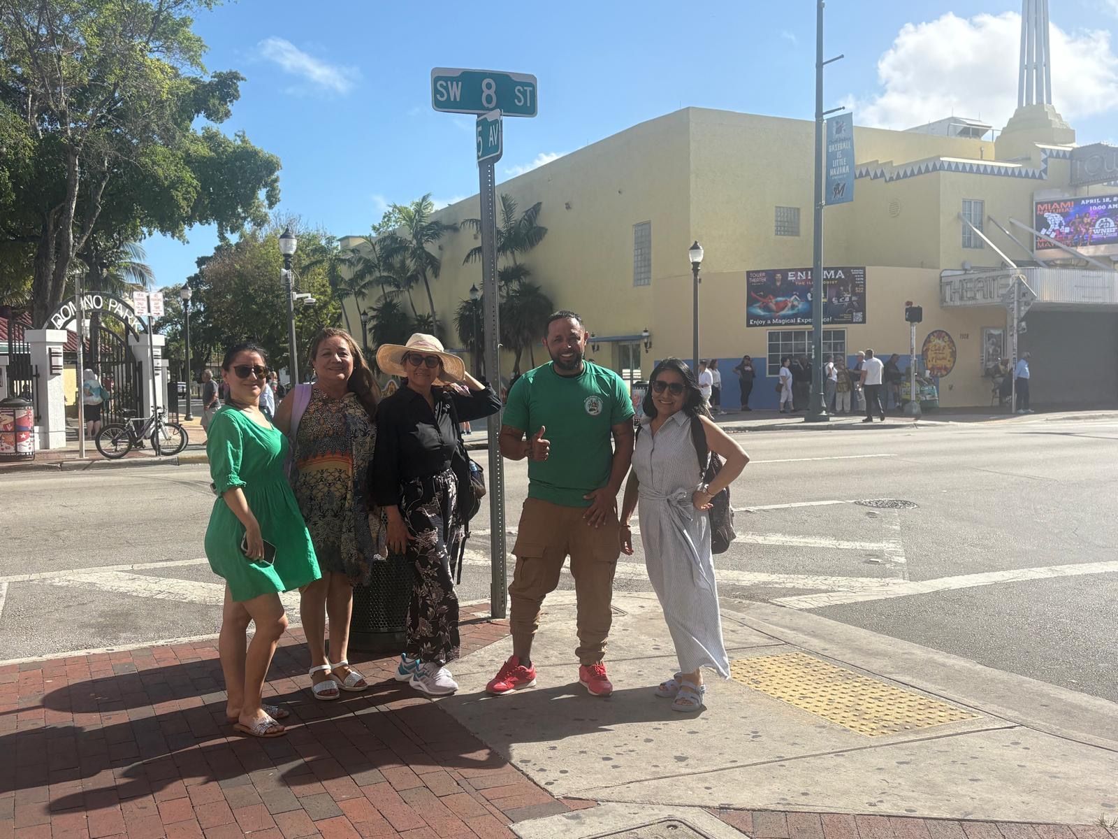 Passengers in Little Havana 3 stop of the 4 stop city tour in Miami 