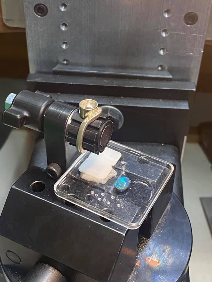 A Gemstone Being Cut on a Machine, in a Jewelry Workshop — Regency Jewellers in Cairns City, QLD
