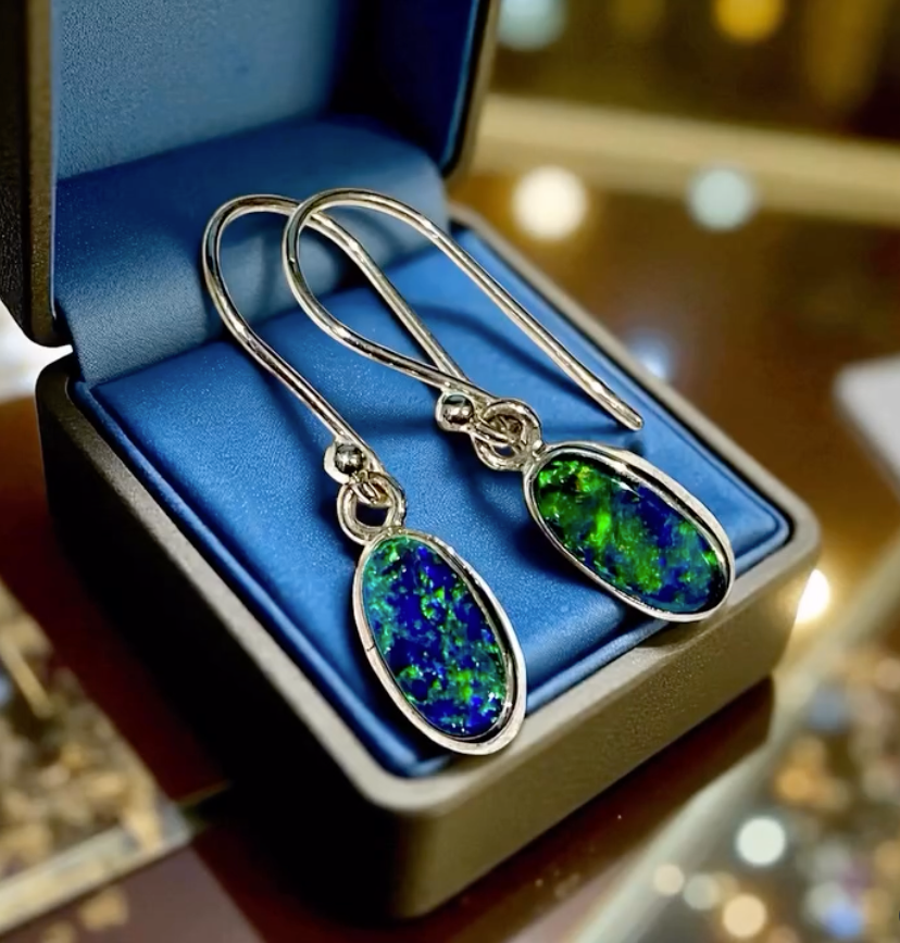 Gold Drop Earrings With Dark Gray, Porous Circular Beads — Regency Jewellers in Cairns City, QLD