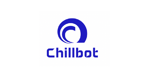 Blue Chillbot logo with a stylized circular icon above the word “chillbot”