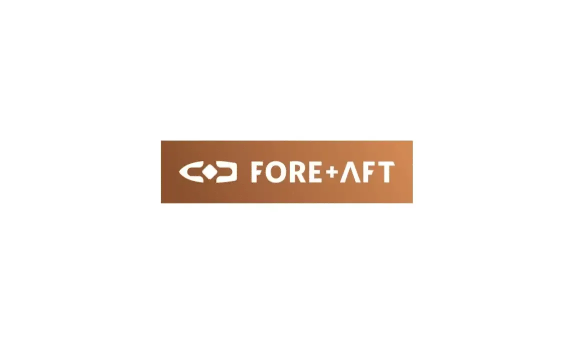 FORE+AFT logo on a brown rectangular background with white text and icon