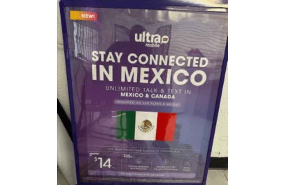 A sign that says ' stay connected in mexico ' on it