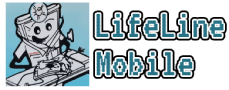 A lifeline mobile logo with a cartoon character on it