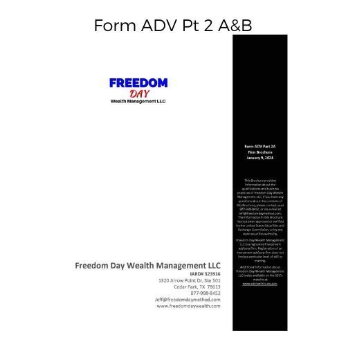A form adv pt 2 a & b for freedom day wealth management llc