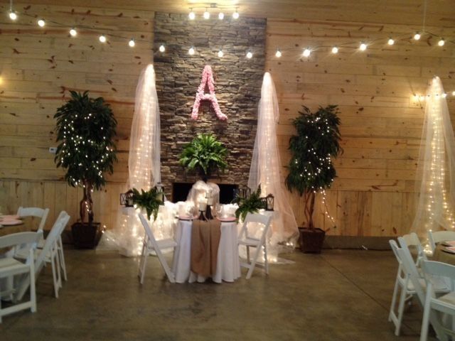 A room with tables and chairs and a fireplace with the letter a on it