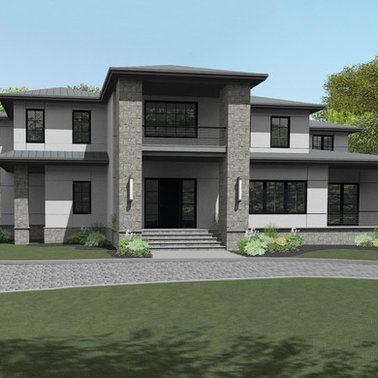 An artist 's impression of a large house with a lot of windows