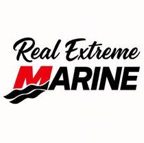 Real Extreme Marine logo with black text, red "M" and wave design.