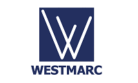 The logo for westmarc is a blue square with a white letter w on it.