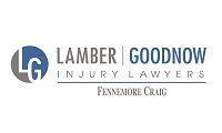 A logo for lamber goodnow injury lawyers is shown on a white background.