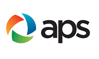The aps logo is a colorful circle with the word aps on it.