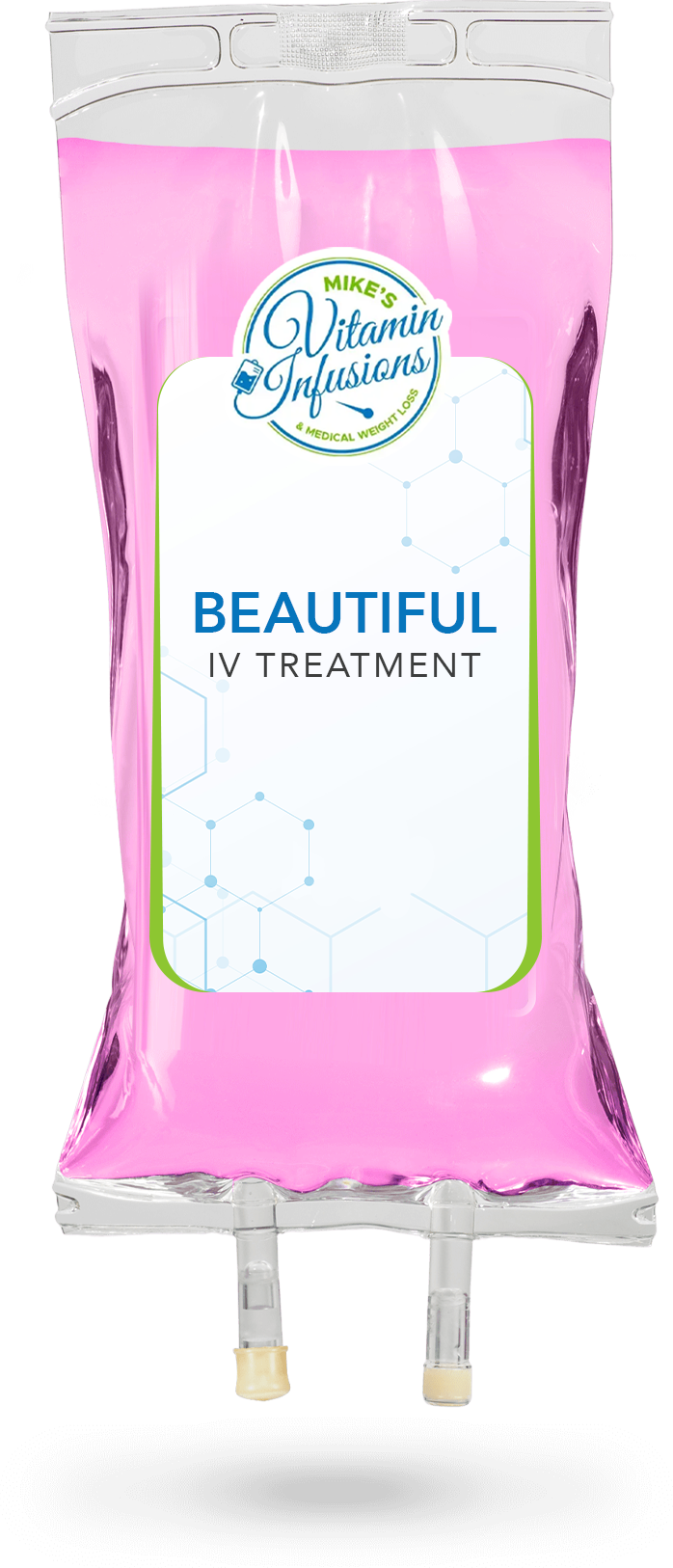 Pink IV bag labeled