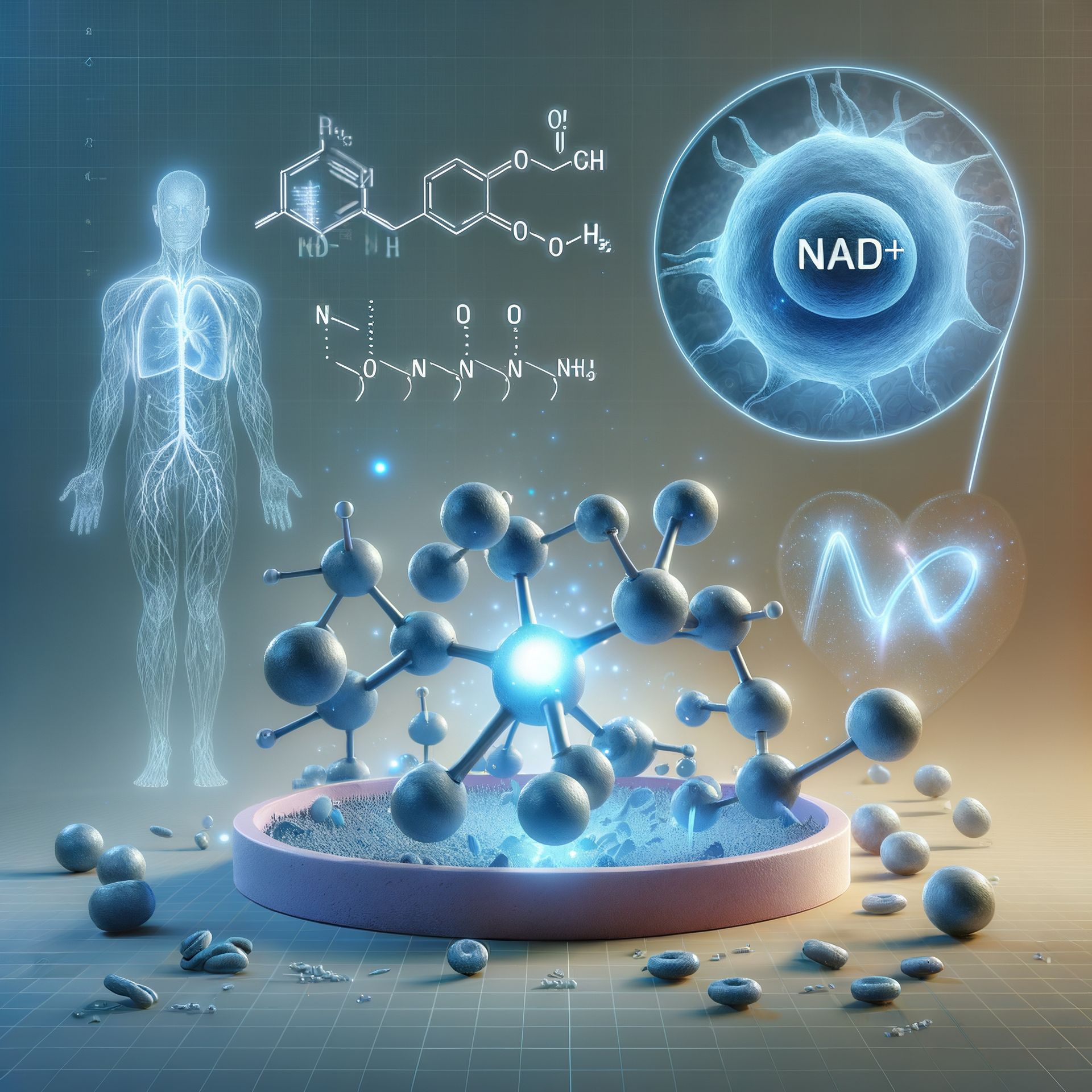 A computer generated image of a molecule that says nad+