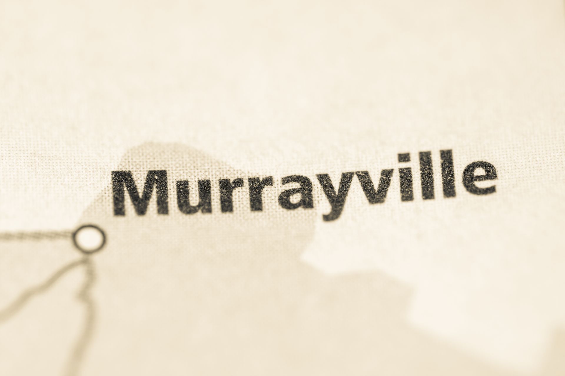 A close up of the word murrayville on a map