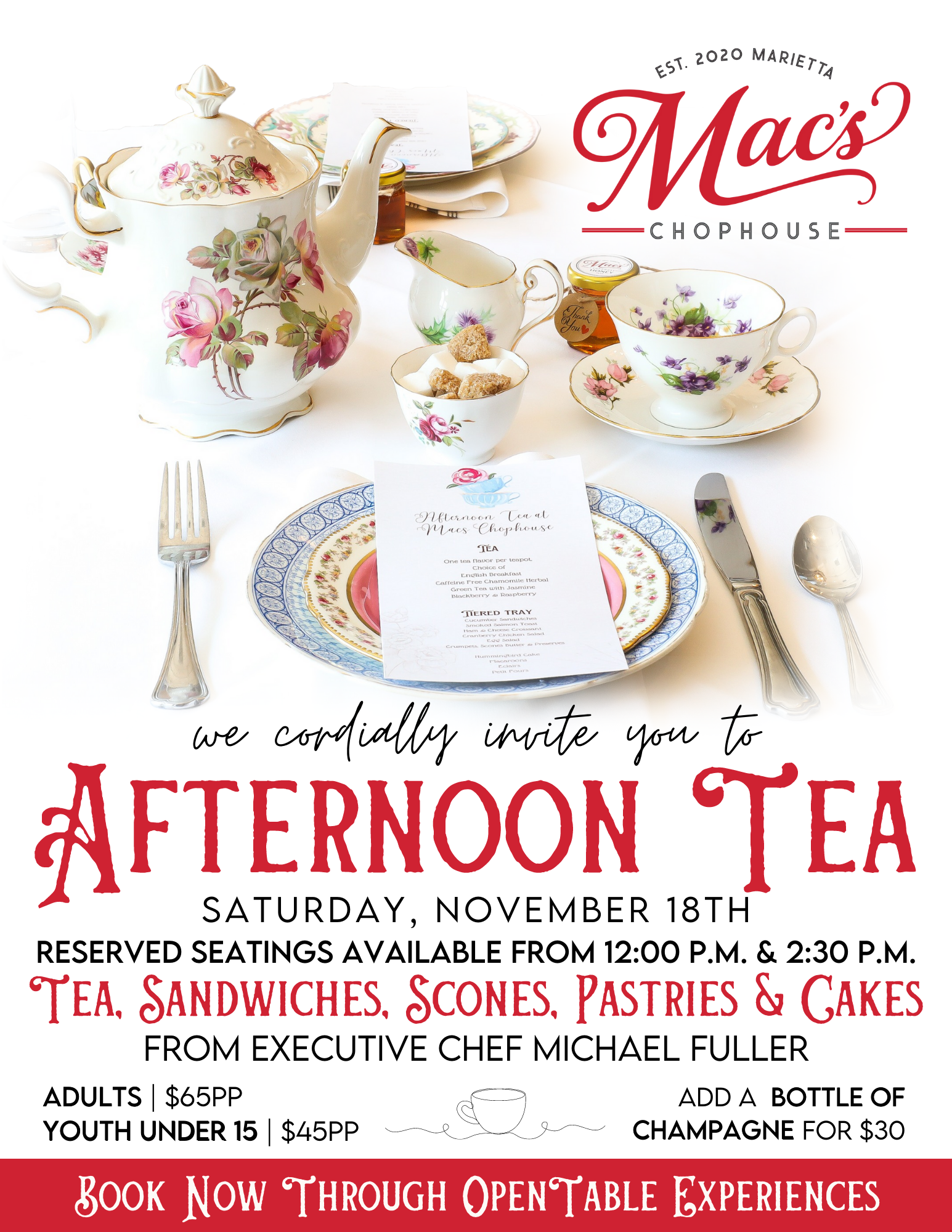 Afternoon Tea | November 18th | Mac's Chophouse