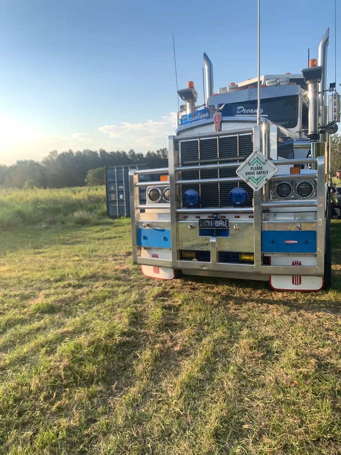 A Custom Kenworth Truck With Chrome and Blue Accents — Supertilt Brisbane In In Rocklea, QLD