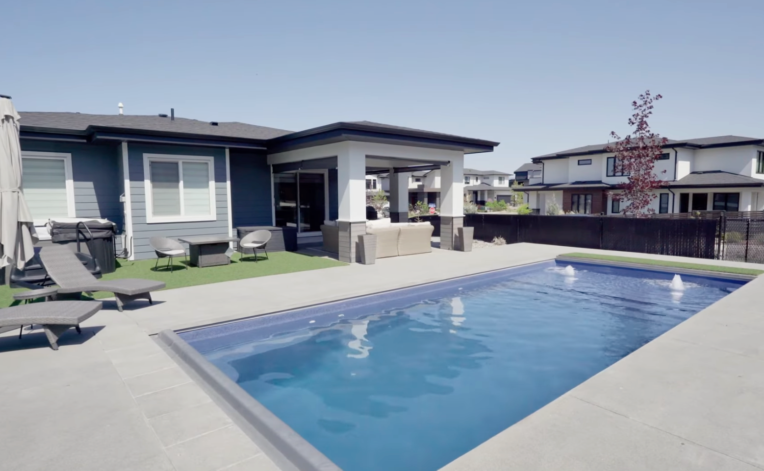 gunite or fiberglass pool construction