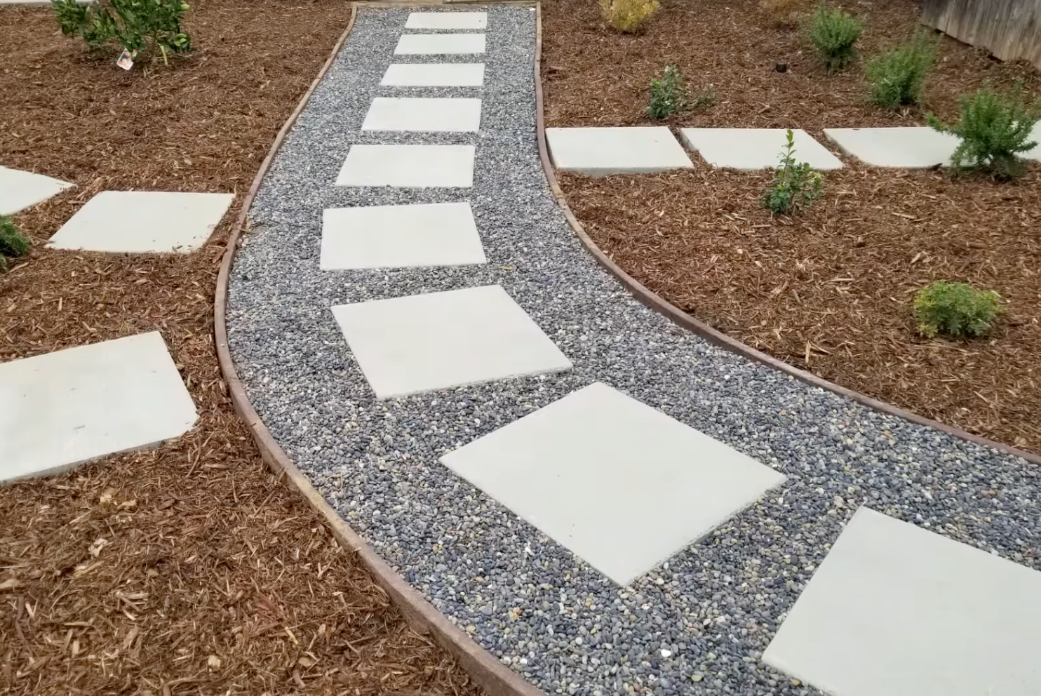 paver and gravel pathway installation