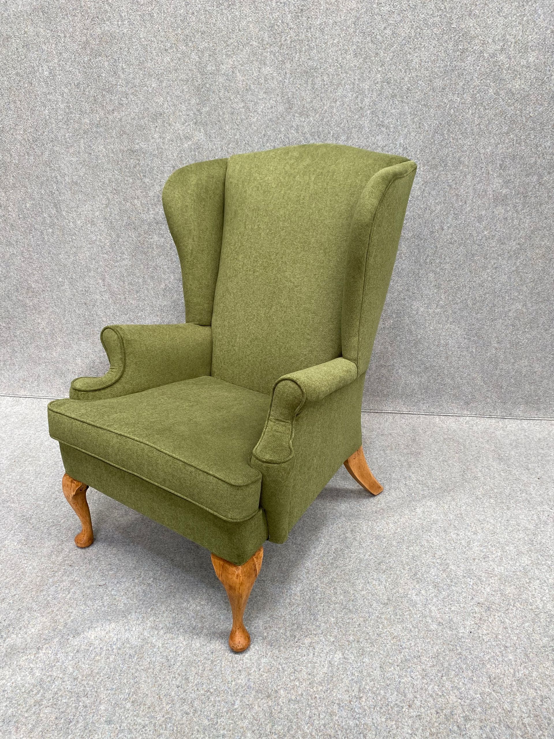 Antique Grandmother chair in Warwick Regis Olive